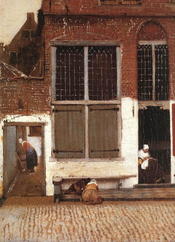 VERMEER VAN DELFT, Jan The Little Street (detail)  et oil painting image